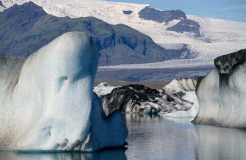Ein kleines Stück Grönland in Island, die Gletscherlagune Jökulsarlon im Südosten Islands