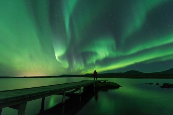 Nordlichter über dem See Laugarvatn in Südisland (c) Reykjavik Excursions